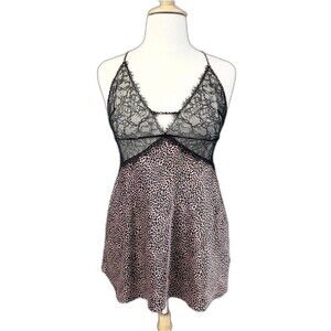 Victorias Secret Slip XXL Chemise Leopard Silky Grunge Coquette Lace Sexy Dress